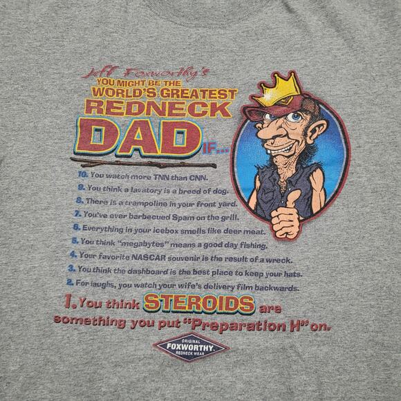 VTG 90s Jeff Foxworthy T-Shirt Mens L Boxy Fit You Might Be A Redneck Tee - Picture 3 of 7